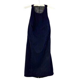 VTG Rampage Halter Dress Womens Sz 9 Indigo Velvet Open Back Fitted Mini 90s Y2K